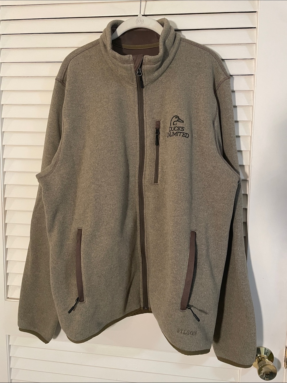 Filson Ducks Unlimited Olive Green Full-Zip Fleece Jacket